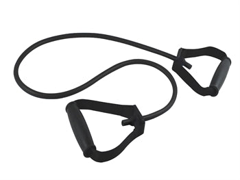 LATEX ÆFINGARÖR MEÐ TPR HANDFÖNGUM 125 cm x 3.5 mm - X-þung - svartur - 47054