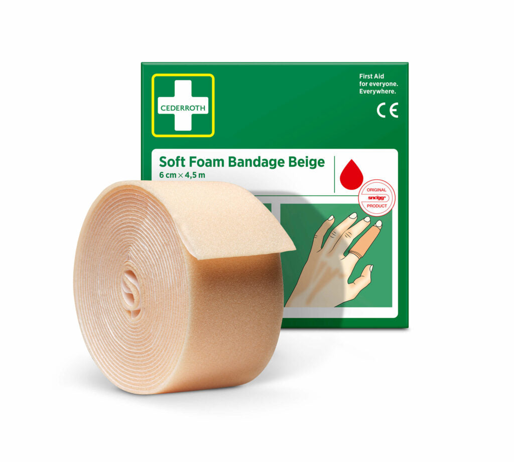 Cederroth Soft Foam sjálflímandi plástur – beige, 6 cm x 4,5 m