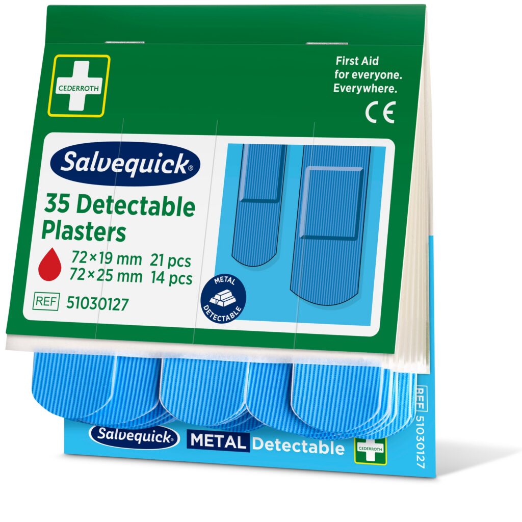 Salvequick bláir greinanlegir plástrar – áfylling 35 stk.