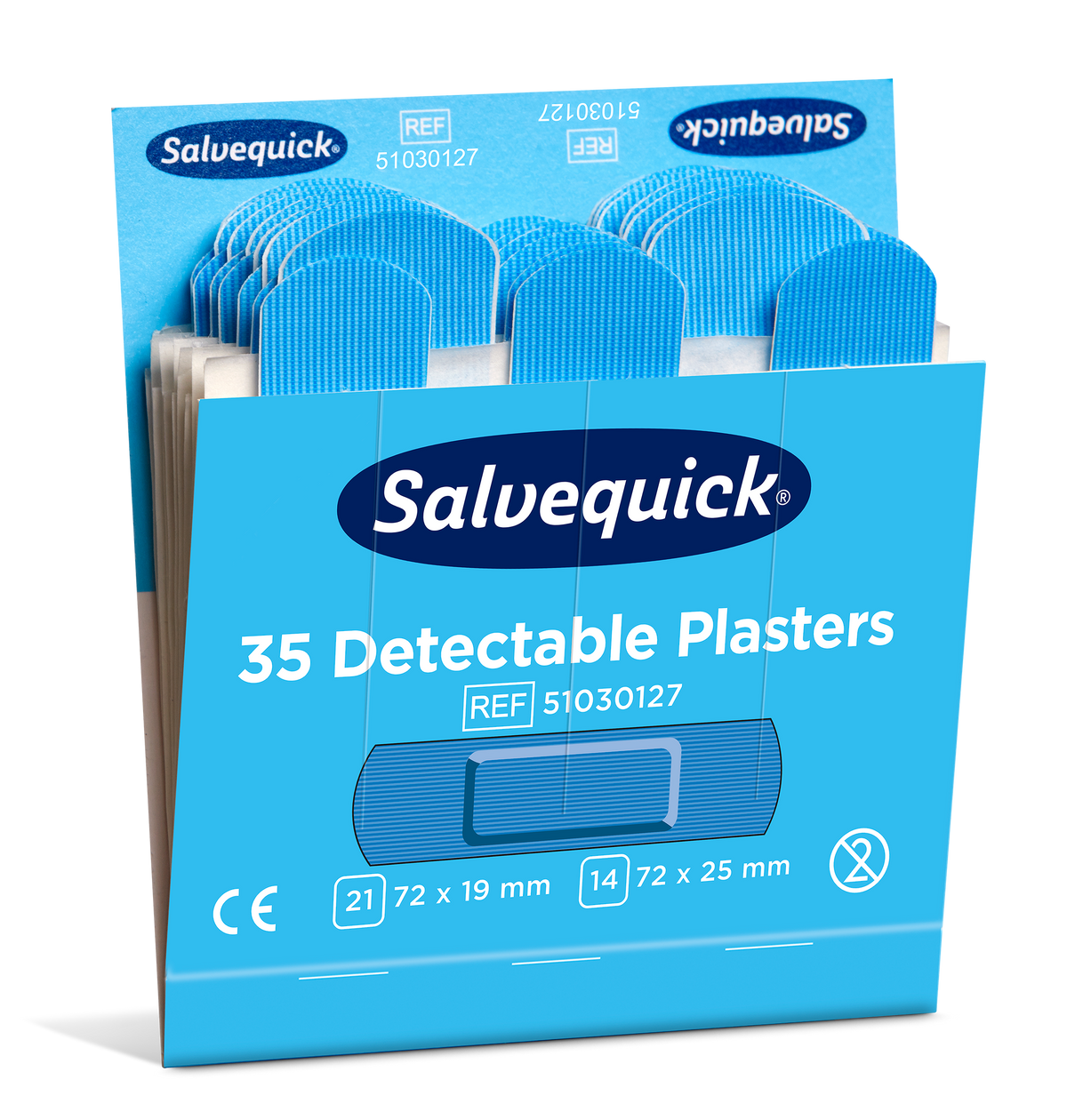 Salvequick bláir greinanlegir plástrar – áfylling 35 stk.