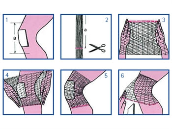 TEYGJANLEG NET E fyrir fót, hné, fótlegg - latex frítt - 58905