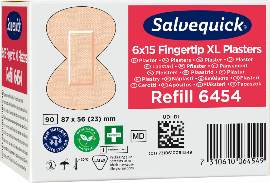 Salvequick extra stórir fingurgómaplástrar – áfylling 15 stk.
