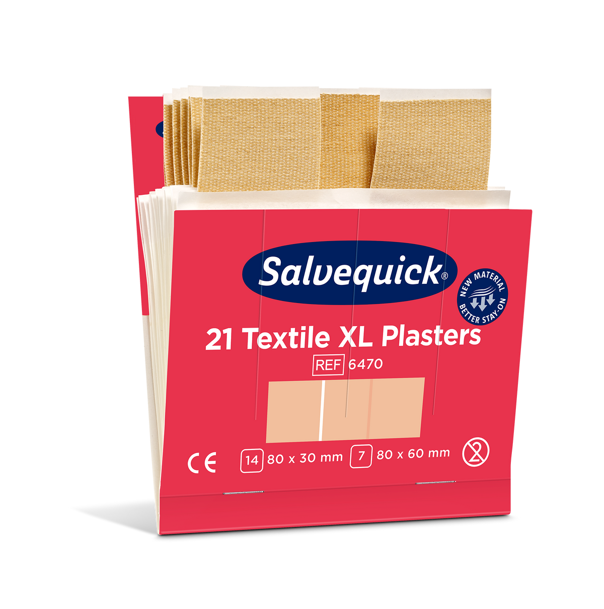 Salvequick extra stórir textílplástrar – áfylling 21 stk.