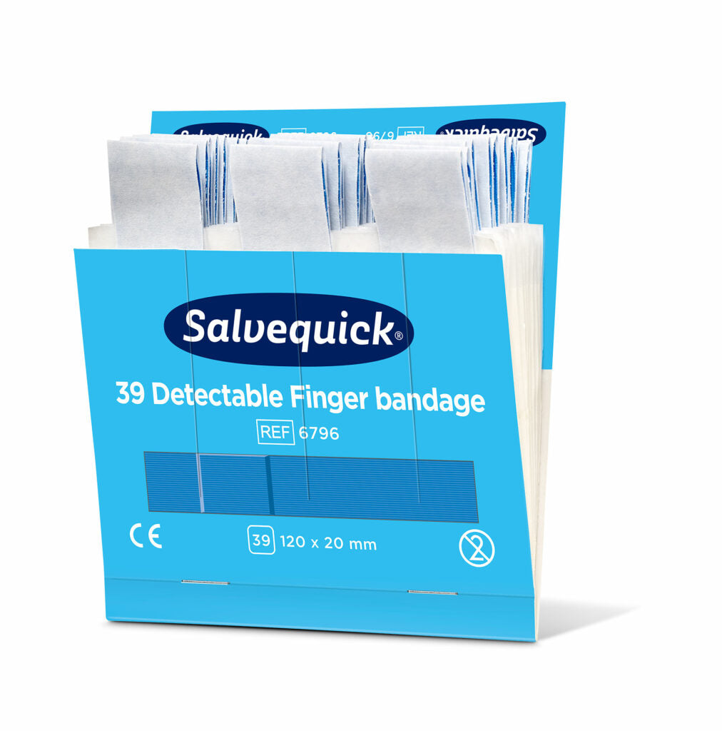 Salvequick bláir greinanlegir fingurplástrar – áfylling 39 stk