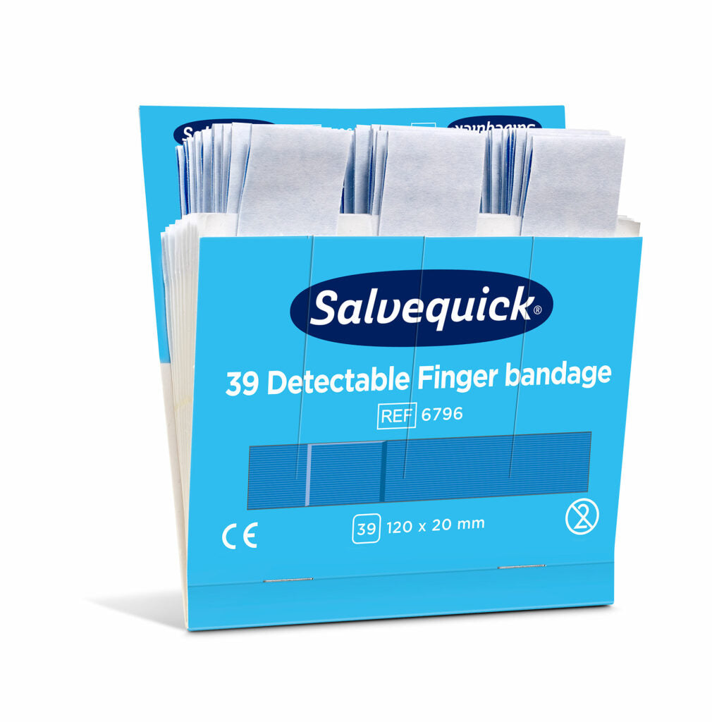 Salvequick bláir greinanlegir fingurplástrar – áfylling 39 stk