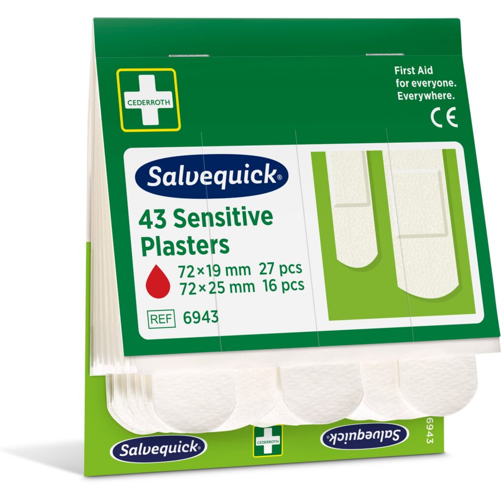 Salvequick Sensitive plástrar fyrir viðkvæma húð – áfylling 43 stk.