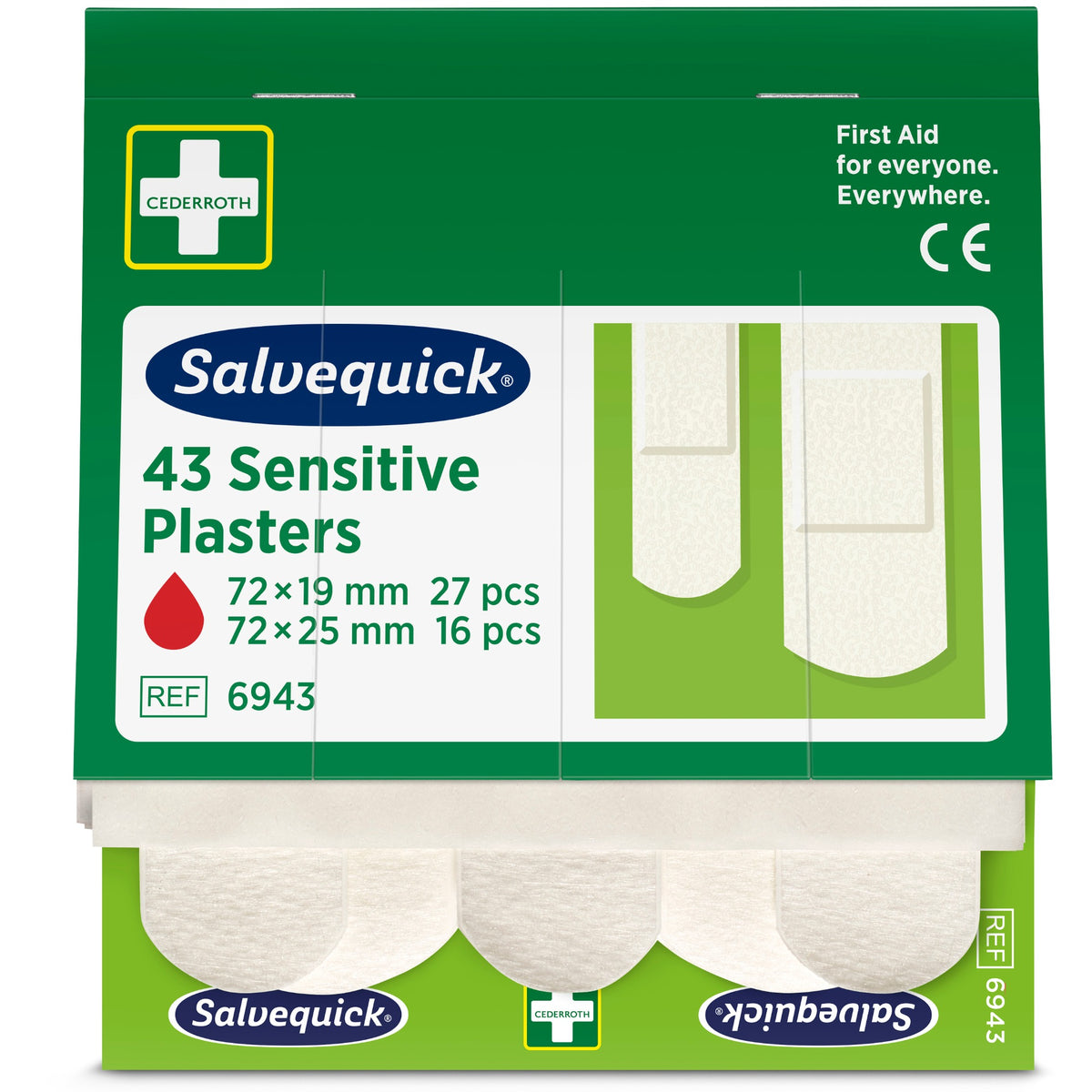 Salvequick Sensitive plástrar fyrir viðkvæma húð – áfylling 43 stk.