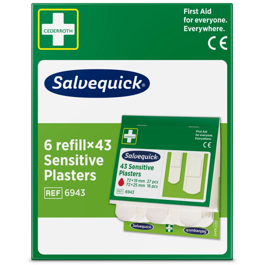 Salvequick Sensitive plástrar fyrir viðkvæma húð – áfylling 43 stk.