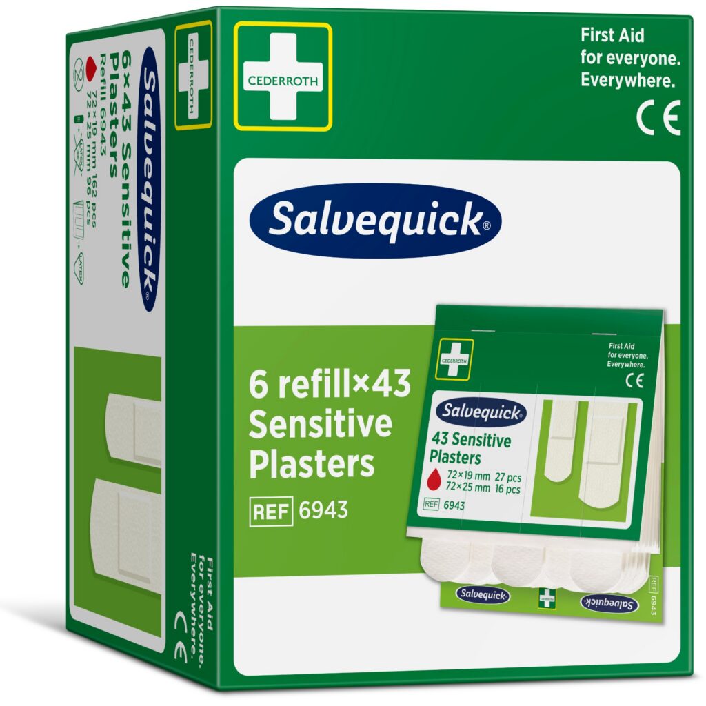 Salvequick Sensitive plástrar fyrir viðkvæma húð – áfylling 43 stk.