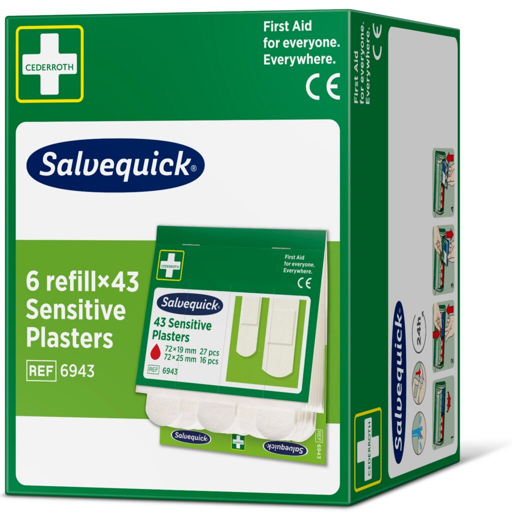 Salvequick Sensitive plástrar fyrir viðkvæma húð – áfylling 43 stk.