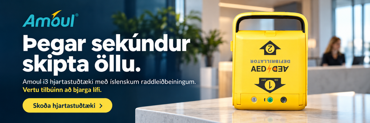 Hjartastuðtæki með íslensku tali fyrir vinnustaði – Dalberg