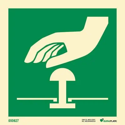 Neyðarstöðvun – sjálflýsandi skilti 150 x 150 mm