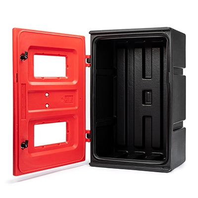Fire extinguisher break-glass box 850 x 565 x 375mm | Efnavörgeymslur Stærri/úr stáli