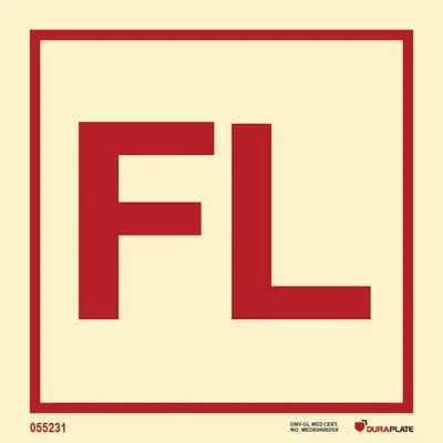 Skápur fyrir reykkafarabúnað – sjálflýsandi skilti 150 x 150 mm