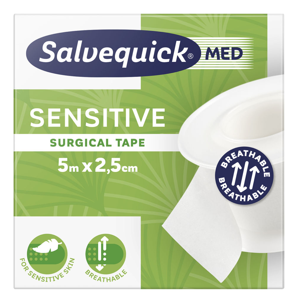 Salvequick Sensitive skurðlímband – 2,5 cm x 5 m