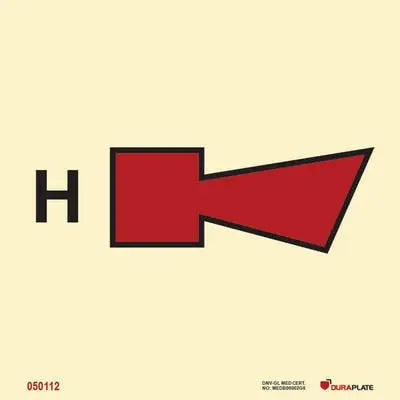 Halonviðvörunarflauta – sjálflýsandi skilti 150 x 150 mm