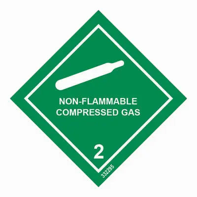 Hættumerki – flokkur 2, þjappað gas (hvítt) – sjálflýsandi skilti 250 x 250 mm