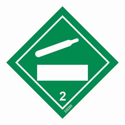 Hættumerki – flokkur 2.2, þjappað gas (hvítt) – sjálflýsandi skilti 250 x 250 mm