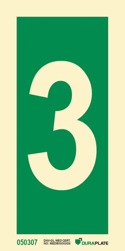Tala 3 – sjálflýsandi skilti 75 x 150 mm
