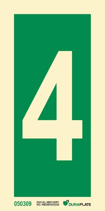 Tala 4 – sjálflýsandi skilti 75 x 150 mm