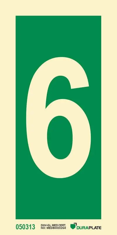 Tala 6 – sjálflýsandi skilti 75 x 150 mm
