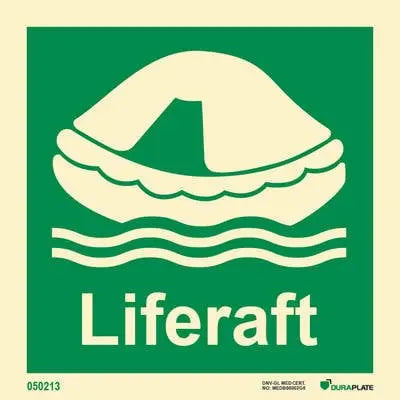 Björgunarfleki – sjálflýsandi skilti 150 x 150 mm