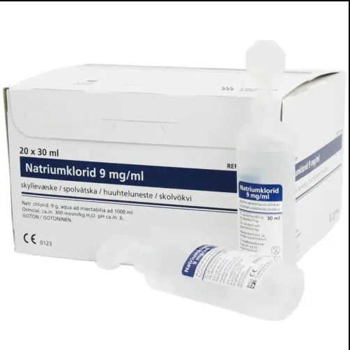 Natriumklorid 9 mg/ml augnskolvökvi – 20 x 30 ml