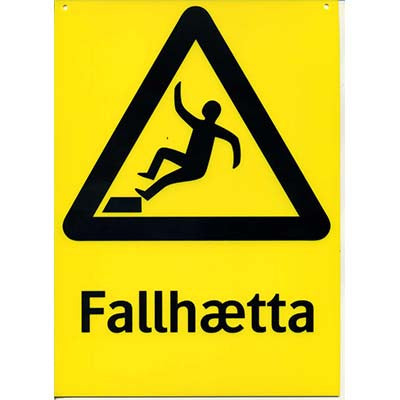 Skilti fyrir Fallhættu 210 X 297 mm