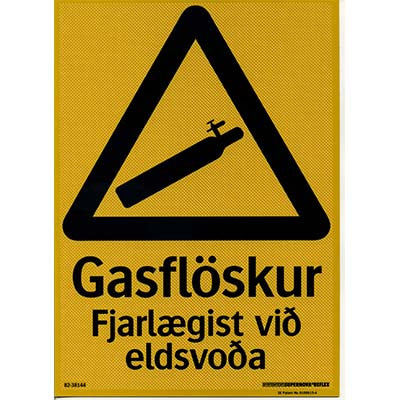 Gasflösk. sjálflýsandi og endurskin A5
