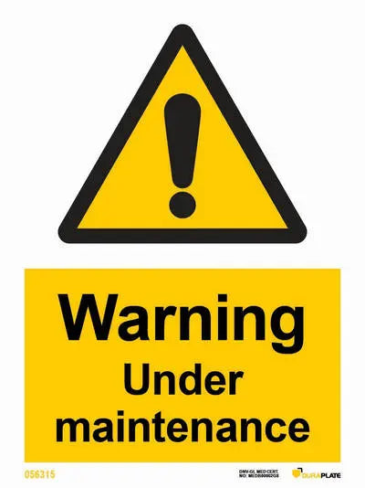 Viðvörun – í viðhaldi – sjálflýsandi skilti 150 x 200 mm