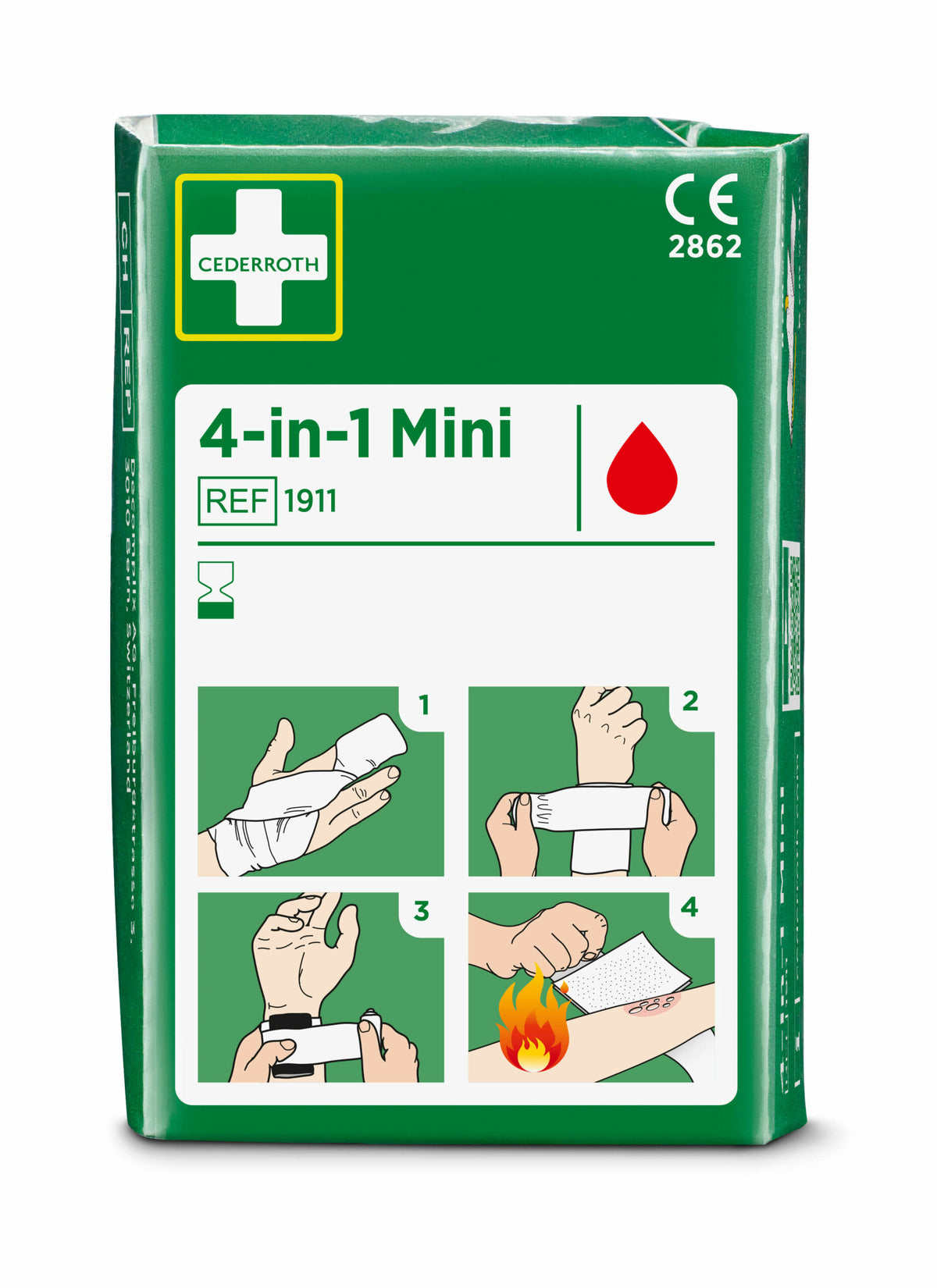 Cederroth 4-in-1 mini blóðstöðvunarumbúðir – fyrir fingur og tær