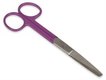 S/S beint skæri - fjólublár hringur - blunt/sharp - 14 cm - 20522