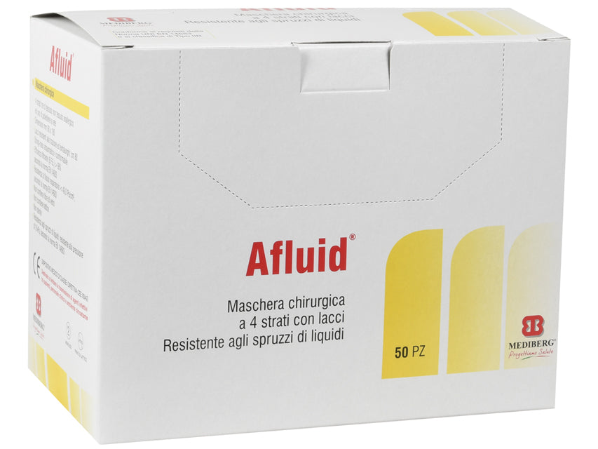 AFLUID 98% Síuður Skurðlæknismaski 4 Ply - ljósblár með snúrum – mynd 4