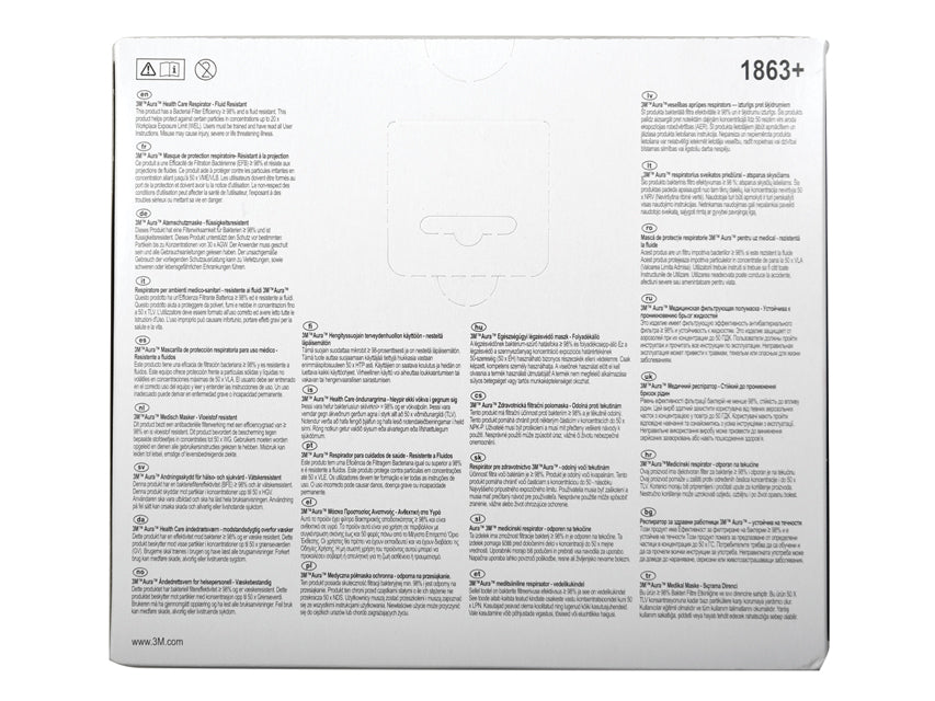 3M AURA 1863+ FFP3 ÖNDUNARTÆKI IIR – mynd 3
