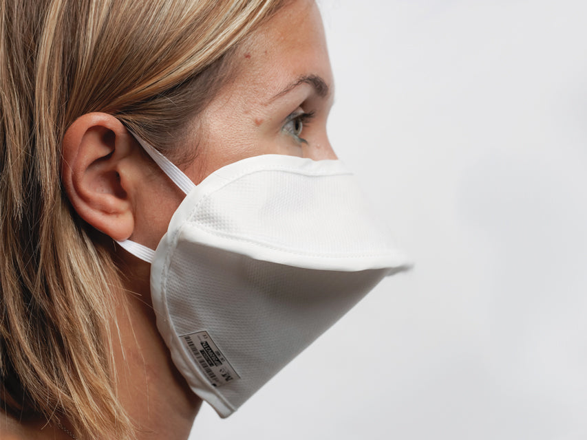 MYCROCLEAN fyrir fullorðna endurnýtanlegt skurðgríma – BFE 99.8% – 2 layers – hvítur-hvítur – nose Klemma – mynd 3