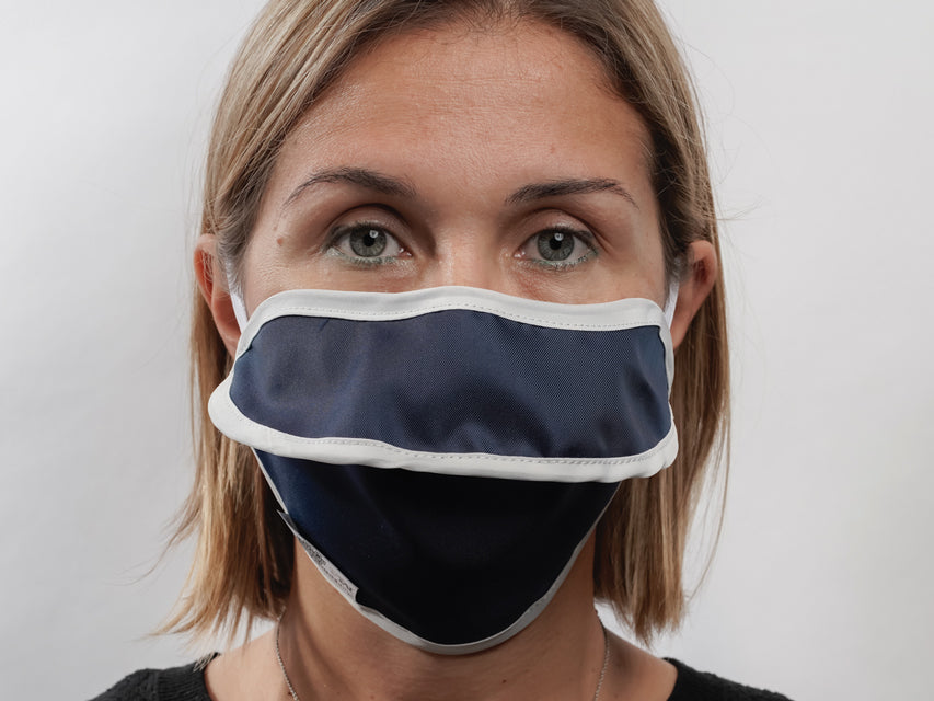 MYCROCLEAN fyrir fullorðna endurnýtanlegt skurðgríma – BFE 99.8% – blár-hvítur – mynd 2