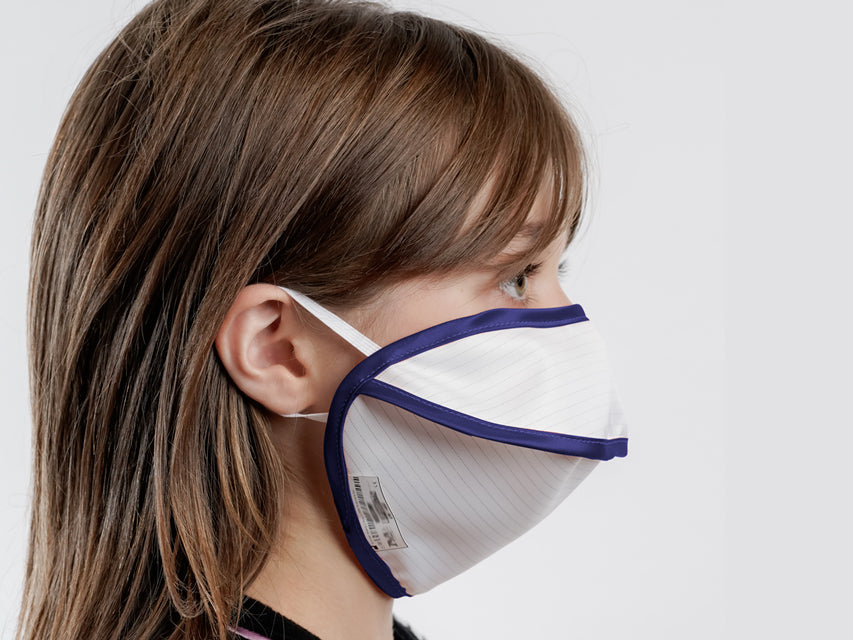MYCROCLEAN junior/fullorðins lítill endurnotalegur skurðmaski - BFE 99.8% - hvítur-blár – mynd 3