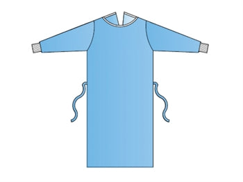 Skurðlæknis sloppar 50 g/m2 120 cm - stærð M - sótthreinsaður - 1020