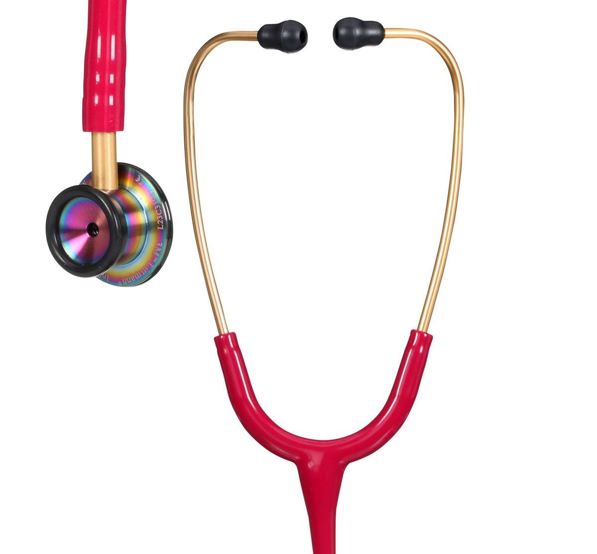 Littmann Classic II Infant hlustunarpípa fyrir ungbörn – 2157 – hindberjarauð, regnbogaáferð – heildarmynd