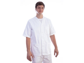 JAKKI MEÐ HNÖPPUM - bómull/pólýester - unisex Stór hvítur - 604