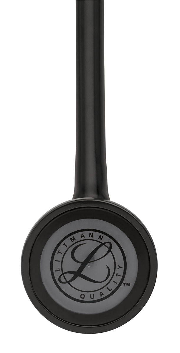 Littmann Master Cardiology hlustunarpípa – 2176 – svört, reykáferð á haus – nærmynd af himnu og hlustunarhaus