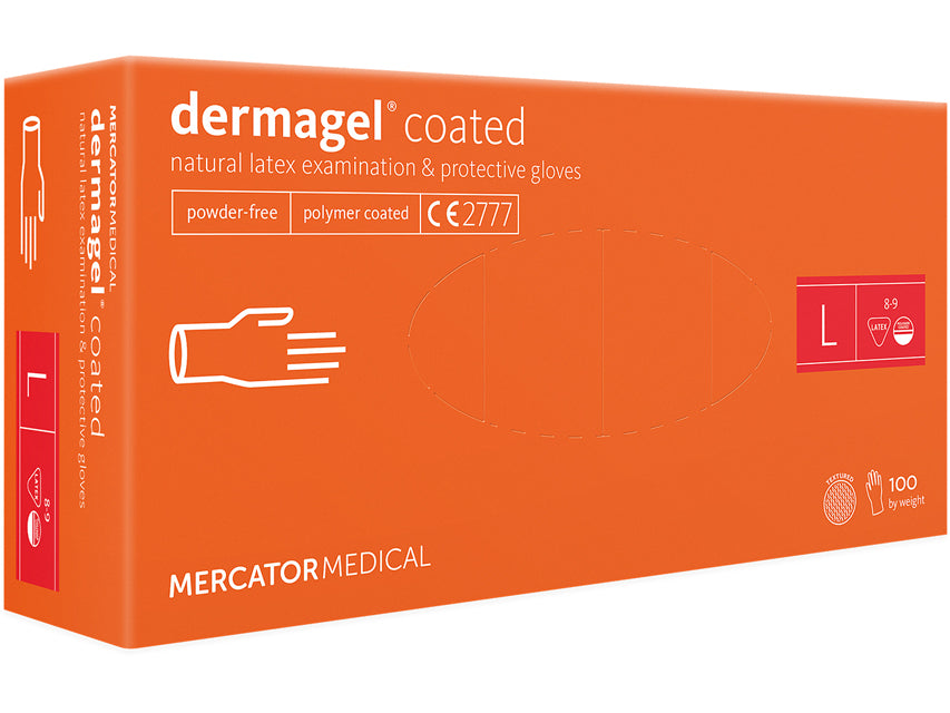 DERMAGEL Latex hanskar – Púðurlaust – stór