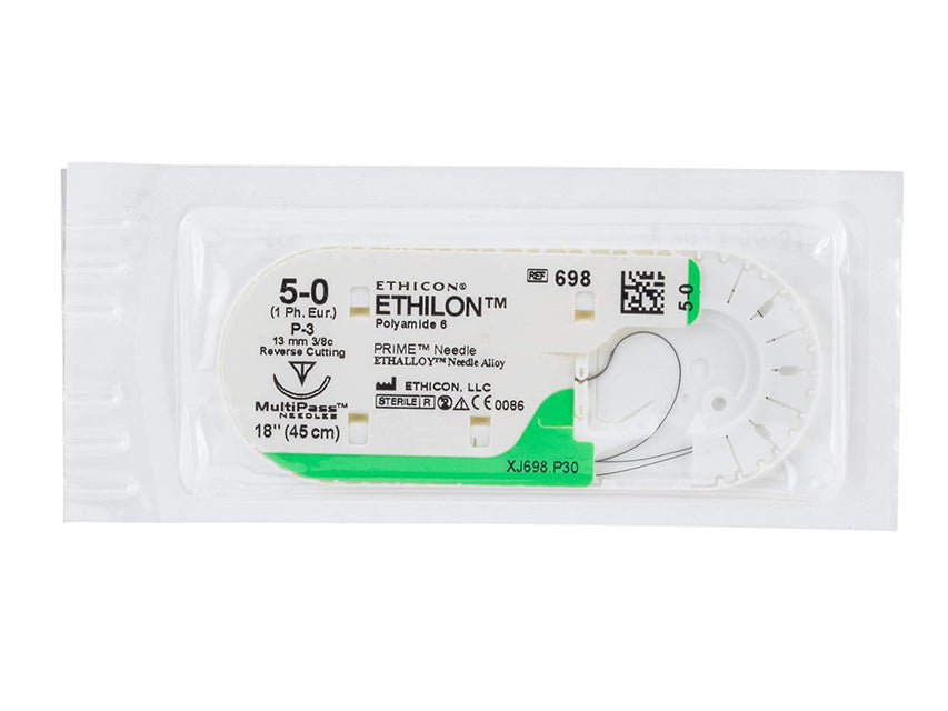 Ethicon Ethilon 5-0 ósoganlegir einþátta saumar – 36 stk. – mynd 2