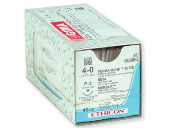 ETHICON PERMA-HAND SILK SUTURES - gauge 4/0 needle 13 mm - fléttaður - 2314