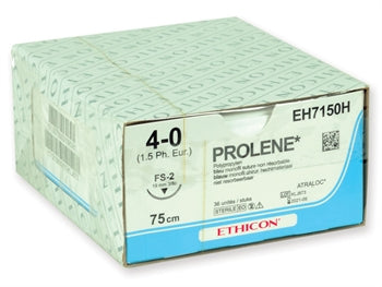 ETHICON PROLENE blár einþráða saumur - gauge 4/0 needle 19 mm FS-2 saumur 75 cm - 2232