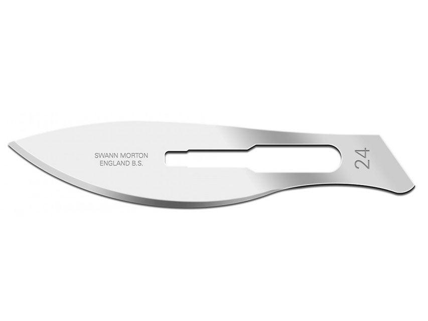 SWANN-MORTON Kolefnisstál BLADES nr. 24 – sterílt