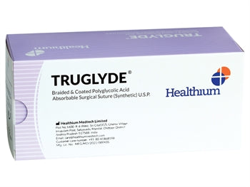 TRUGLYDE frásoganlegt saumur gauge 4/0 circle 3/8 needle 19mm - 45cm - fjólublár - 968
