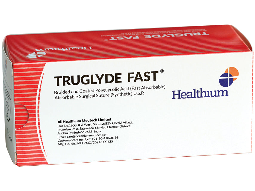 TRUGLYDE FAST ABSORB. skurðsaumur stærð 3/0 nálarbogi 3/8 nál 24mm – 70cm – undyed