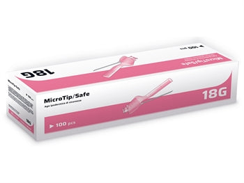 HYPODERMIC SAFETY NEEDLE 18G 1.2x38 mm - sótthreinsuð - 23790