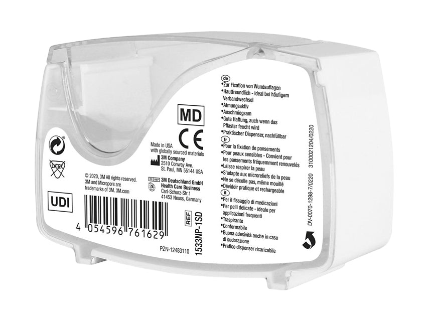 3M Micropore límband 2,5 cm x 5 m – húðlitað með skammtara – 1533NP-1SD